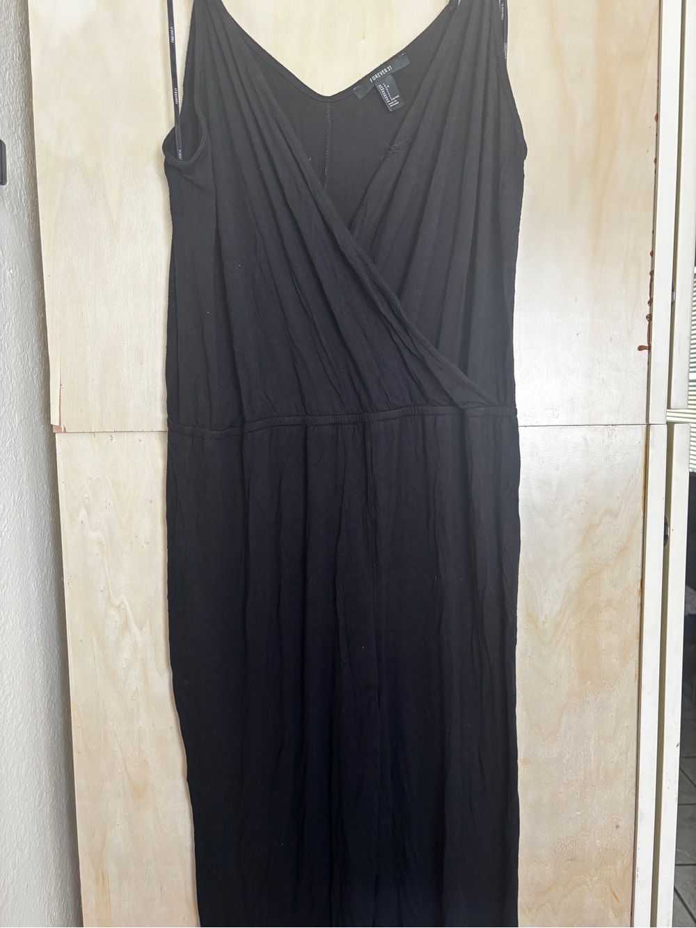 Black Sleeveless Wrap-Front Pantsuit